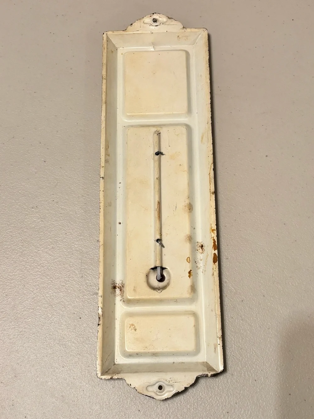 Vintage metal advertising wall thermometer, Fontana, California